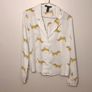 Dachshund Dog Button Down Top